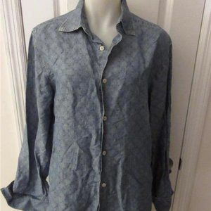 COMMUNITY BLUE DESIGN BUTTON DOWN SHIRT SIZE M
